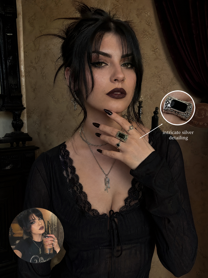Striking Gothic Cocktail Ring