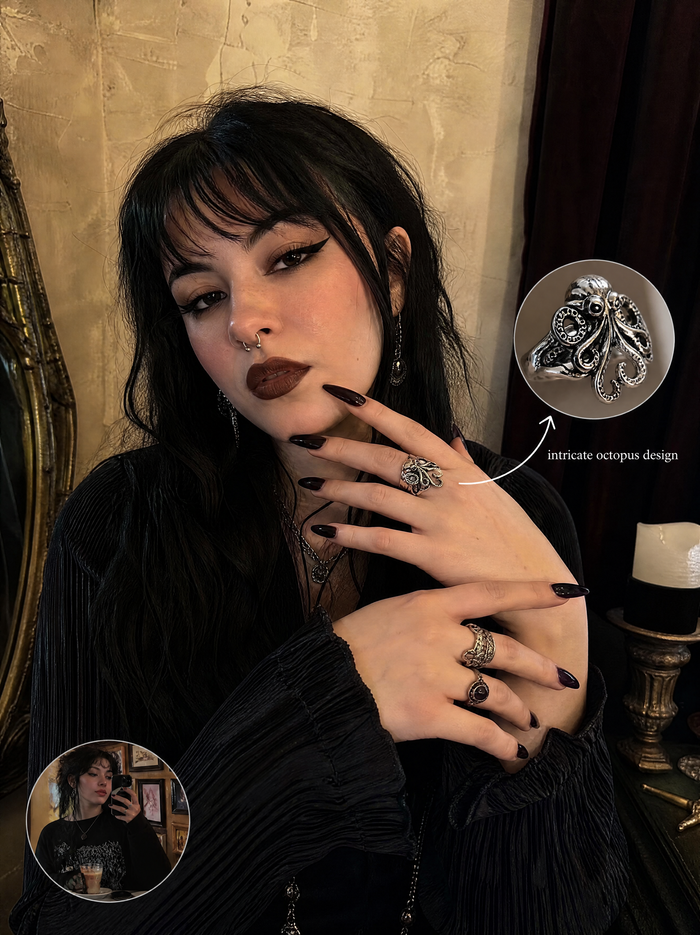 Adjustable Octopus-Inspired Ring